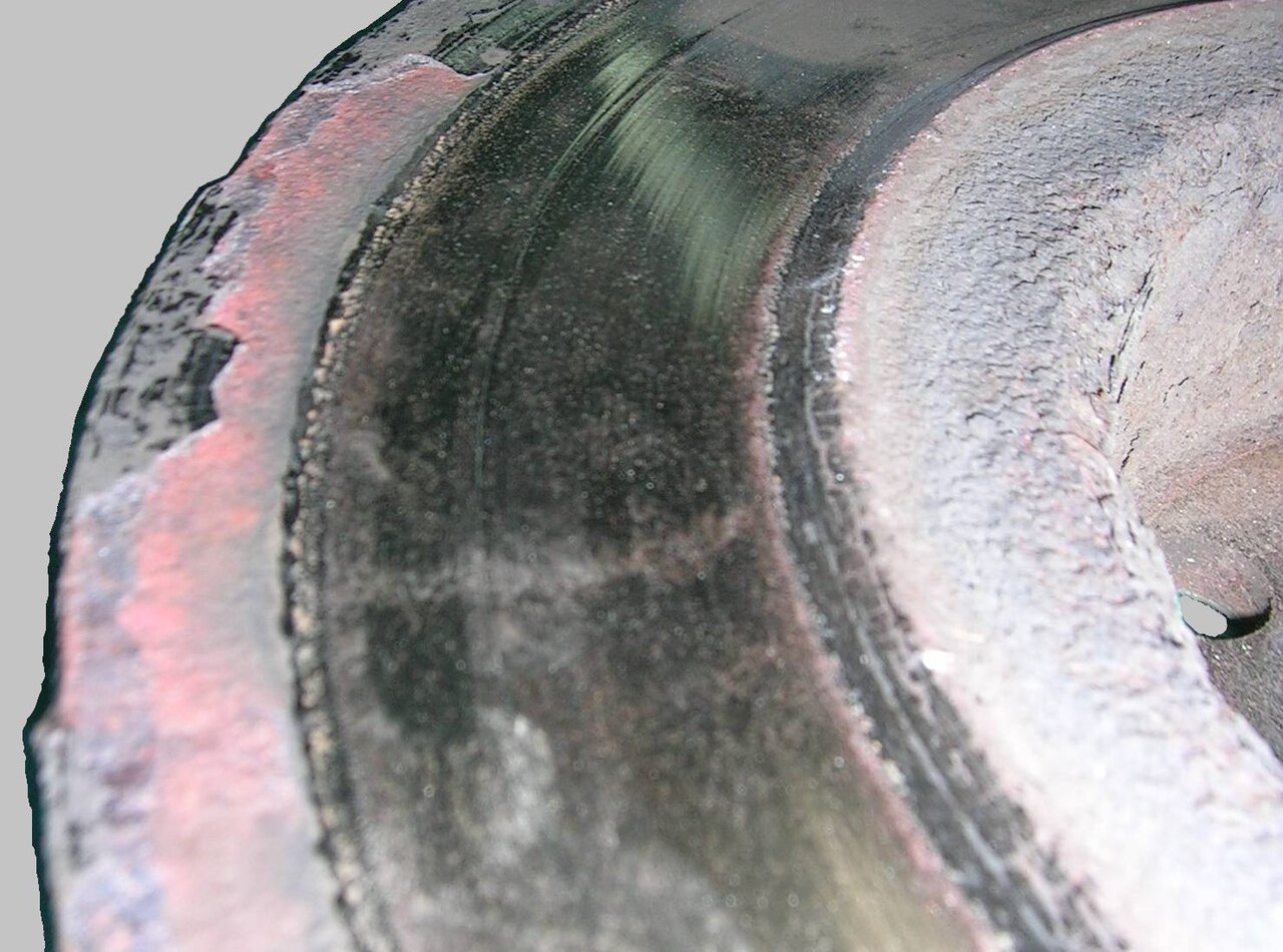 Worn brake rotor — cause of squealing and grinding